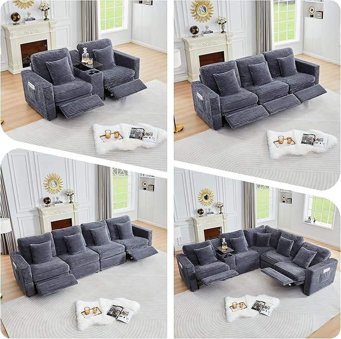 ORRD Modern Sofa Armrest Backrest for Modular Sectional Sofa Couch for Living Room-Blue Grey