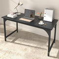 StarGraph Home Office Desks 55 Inch Large Office Desk with Sturdy Metal Frame Modern Computer Desk Gaming Study Writing Work from Home Desks, Black