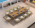 PURPLE LEAF 11 Pieces Patio Dining Set with Outdoor Aluminium Dining Table and Woven Chairs Modern Metal Furniture Cushions Sets for Garden Yard Indoor Decor Kitchen Teak