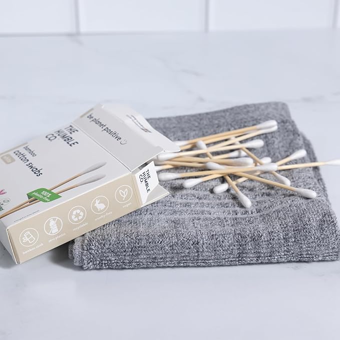 The Humble Co Bamboo Cotton Swabs, 600 Count - White Cotton Buds for Ears, Makeup, Baby Care & Cleaning - Personal Hygiene Essentials & Toiletries - Daily Products for Travel & Home