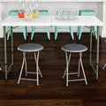 Lavish Home Folding Bar Stools - Set of 2 Heavy-Duty 18-Inch Stool - 225lb Capacity and Padded Seats for Dorm, Recreation or Game Room (Gray)