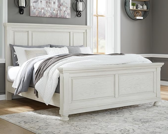 Signature Design by Ashley Robbinsdale Casual King Panel Bed, Foundation or Box Spring Needed, White