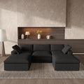 WJShome 118.02" Cloud Couch,Modular Sectional Sofa with 2 Storage Ottomans, U Shaped Down Filled Convertible Couch for Living Room Sets,Sofa Cover Washable & Replaceable(White)