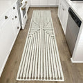 RUGGABLE x Jonathan Adler Machine Washable Modern Runner Rug – Inkdrop Camel & Ivory 2.5x12, Stain-Resistant, Non-Slip – Washable Rug for Hallway, Entryway, Living Room & Kitchen–with Standard Pad