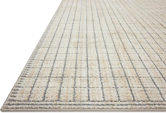 Loloi Amber Lewis Bexley Collection BEX-04 Slate/Natural 4'-0" x 6'-0" Accent Rug Neutral, Textured, Living, Bedroom, Dining, Carpet