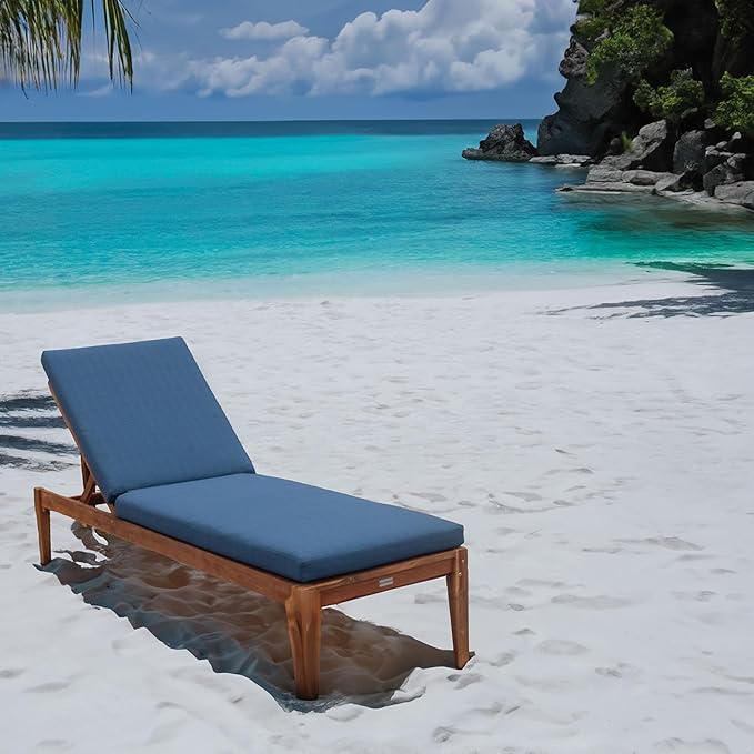 Tommy Bahama Chaise Cushion, 23" X 75" X 2.5", Bamboo Bay Cobalt