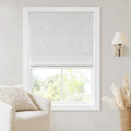 Madison Park Cordless Roman Shades, Total Blackout Window Blind Privacy Window Shades, Thermal Insulated Cordless Window Treatment for Bedroom, Living Room, Quincy, Single Panel 35" W X 64" H White
