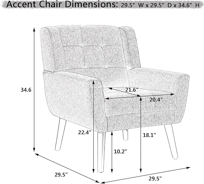 Dolonm Midcentury Modern Velvet Accent Chair with Arms, Upholstered Reading Side Chair Tufted Back Decorative Wingback Chair for Living Room Bedroom (Pink)
