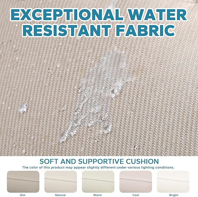 75" Patio Metal Wicker Sofa, 3-seat Deep Seat & Upholstered Couch, Outdoor All-Weather Rattan Loveseat with Washable Cushions, Steel Frame, Garden (Beige and Brown Stripe)