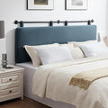 UEV Queen Headboard Only, Wall Mounted Hanging Upholstered Bed Head Board, Modern Vertical Channel Design of Fine Flannel, Elegant Blue Fluted Headboard for Bedroom (Lake Blue, Queen Size)