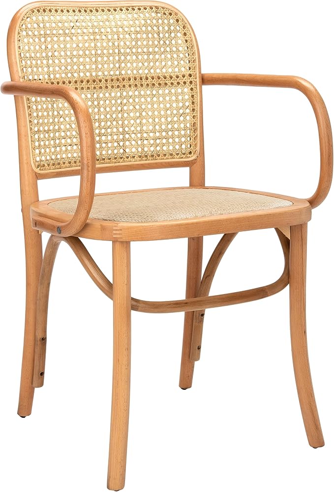 Safavieh Home Keiko White and Natural Cane Dining Chair