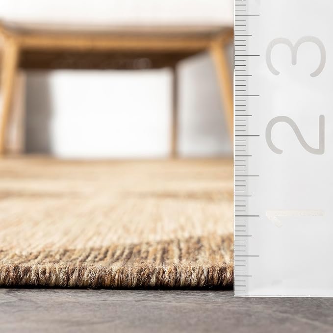 nuLOOM 9'6" x 12' Outdoor Performance Area Rug, Stain Resistant, Weather Resistant, High Traffic, Patio, Balcony, Outside, Sabina Brown