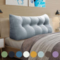 WOWMAX Triangular Headboard Pillow Bed Wedge Pillow for Headboard Full Size Wedge Pillow Headboard for Daybed Bunk Bed Large Bolster Pillow for Bed with Removable Cover, Gifts for Mom Gray