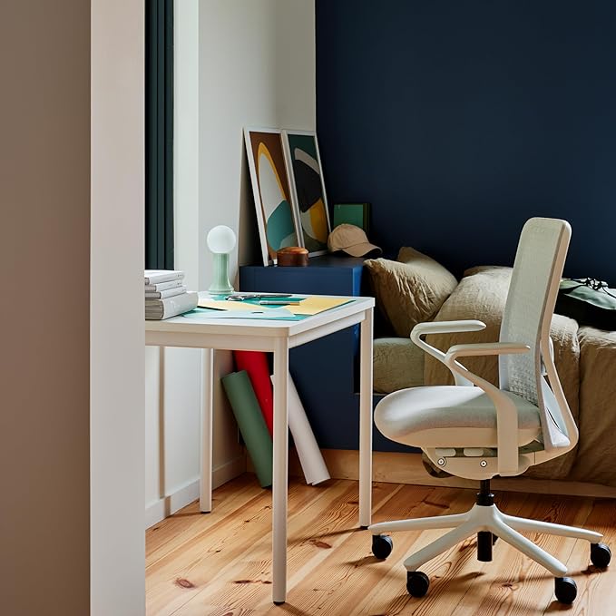 Branch Daily Desk - Functional at Home Office Desk with Effortless Assembly, Timeless Design, Rounded Corners, and Built-in Cable Notch - 58” W x 27” H x 24” D - Walnut - Charcoal