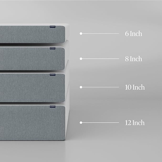 LIFEMENT Basic Full Graphite Infused Memory Foam Mattress in a Box | Medium Firm Bed, Fiberglass Free, CertiPUR-US Certified Foam, Cooling Comfort & Support, 10 Inch