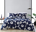 Marimekko - King Duvet Cover Set, Cotton Bedding with Matching Shams & Button Closure, All Season Home Decor (Unikko Indigo, King)
