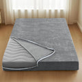 H.VERSAILTEX Full Size Armless Futon Mattress Covers for Traditional Japanese Futon Mattress Soft Chenille Couch Slipcovers Floor Mats Sofa Protector Zippered Sleeper Sofa Cover,Grey