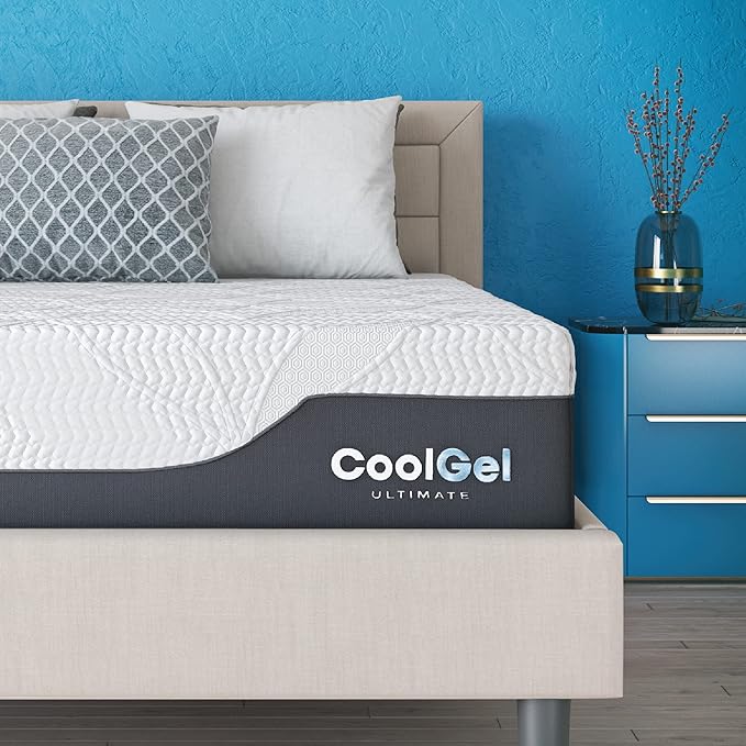 Cool Gel Chill 14 Inch Medium Firm Memory Foam Mattress Twin XL Size, with Bonus Cool Gel Memory Foam Bed Pillow, 14" with Pressure Relief, CertiPUR-US Certified, Cooling Twin XL Mattress in a Box
