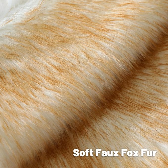 FUTEI Brown White Decorative Throw Pillow Covers 12x20 Inch Set of 2,Soft Fluffy Faux Fox Fur Textured Lumbar Pillow Case,Modern Home Decor for Couch Living Room