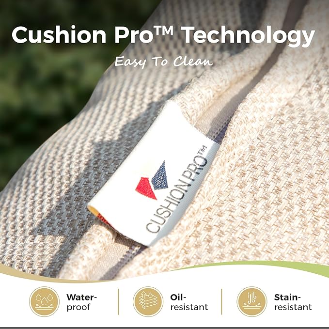 Outdoor Patio Rocking Sofa Chairs Set of 2 Steel Frame Porch Furniture with Deep Seating and 5.5" Cushions for Lawn Backyard Deck, Beige