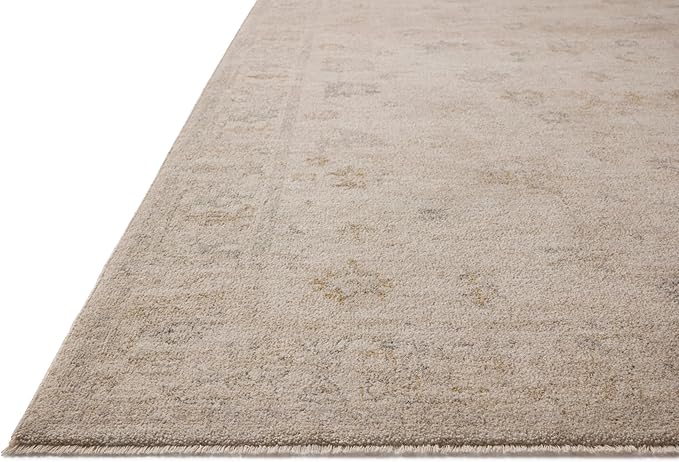 Loloi Chris Loves Julia Louisa Collection LOI-01 Oatmeal/Stone 9'-6" x 13'-1", .38" Pile Height, Area Rug