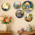 RITUALISTIC Dwarka Pichwai Wall Plates for home decoration & living room | Metal Wall décor | Gift items for unisex |wall art | wall showpiece| Home Décor Christmas Gift Items | Set of 5 plates