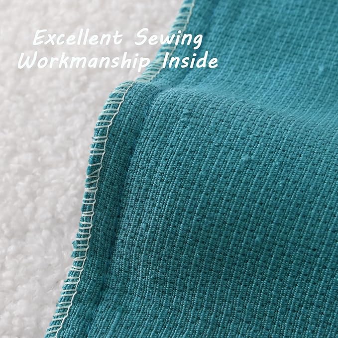FUTEI Pack of 2 Teal Blue Decorative Throw Pillow Covers 18x18 Inch Soft Cozy Solid Boucle Textured Cushion Case,Modern Home Decor for Couch Bed Living Room