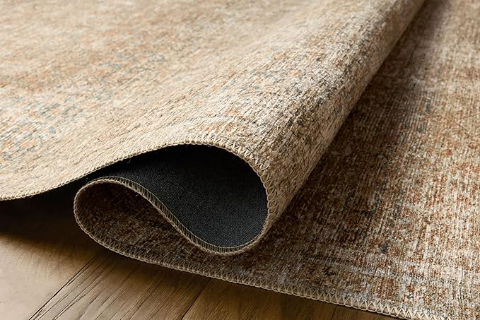 Loloi Amber Lewis Cambria Collection CBR-08 Ocean/Brick 2'-6" x 7'-6" Runner Rug Jute, Neutral, Vintage Style, Antique Tone, Living, Bedroom, Dining, Carpet