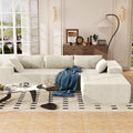 105" Modular Sectional Sofa L-Shape Chaise, Modular Cloud Couch Sofa with Deep Seat, Upholstered Couches for Living Room Bedroom No Assembly Required (Beige)