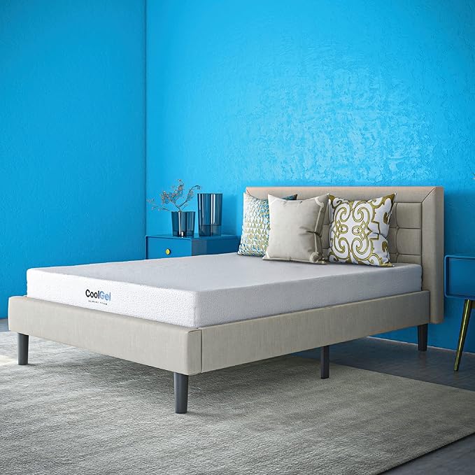 Cool Gel Twin XL Mattress 8 Inch Memory Foam Medium Firm, Gel Memory Foam Mattress Twin XL Cooling, Made in the USA, 8" Depth with Pressure Relief, CertiPUR-US Certified Fiberglass Free, Bed