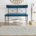 RUGGABLE x Jonathan Adler Machine Washable Modern Runner Rug – Labyrinth Black/Ivory 2.5x10, Stain-Resistant, Non-Slip – Washable Rug for Hallway, Entryway, Living Room & Kitchen–with Standard Pad