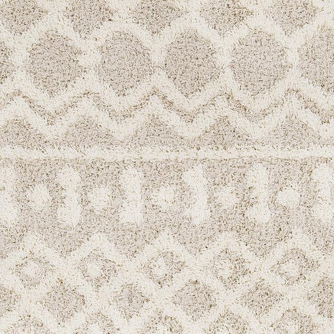 Livabliss Hapsburg Moroccan Shag Area Rug, 6'7" Round, Beige