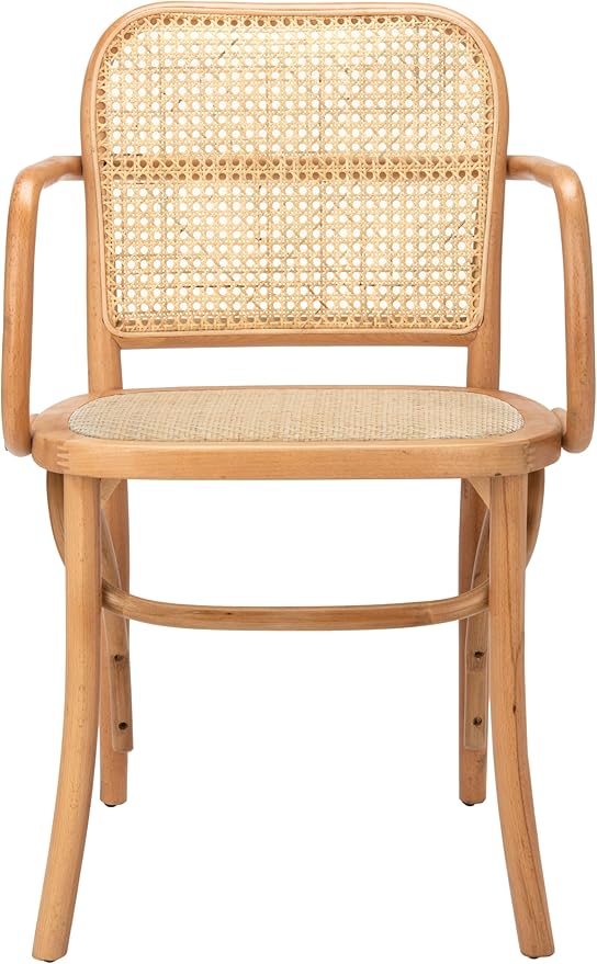 Safavieh Home Keiko White and Natural Cane Dining Chair
