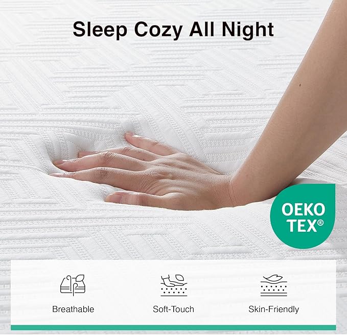 Novilla Mattress Twin XL, 8-Inch Gel Memory Foam Mattress for Pressure Relief, Enhanced Support & Plush Comfort, Twin XL Bed in a Box, Bliss