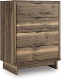 Signature Design by Ashley Darcalli Mid-Century Modern 4-Drawer Chest with Easy Glide and Safety Stop for Bedroom, Light Brown