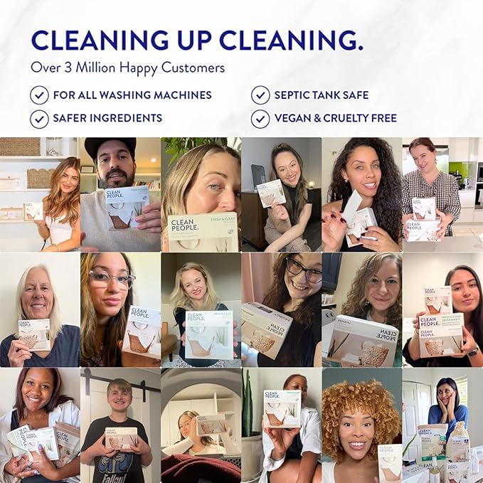 The Clean People Laundry Detergent Sheets - Laundry Soap - Ultra Concentrated, Recyclable Packaging, Stain Fighting - Fresh Scent, 192 Pack