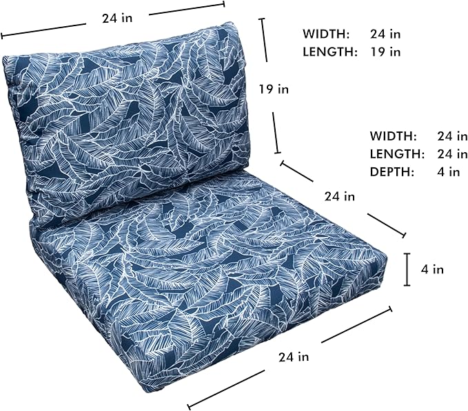 Tommy Bahama Deep Seating Lounge Cushion, 24" X 24" X 4", Pacific Zaffre