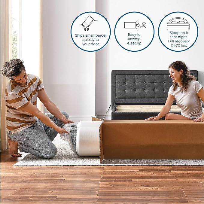 Cool Gel 12 Inch Twin Size Mattresses Memory Foam Medium Firm, Twin Memory Foam Mattress Cooling, Made in the USA, 12" Depth with Pressure Relief, CertiPUR-US Certified No Fiberglass, CoolGel Bed