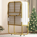 Mjkone Folding Bed with 4-Inch Mattress, 75x31 Inch Portable Rollaway Bed for Adults, Space Saving Design & Locking Wheels