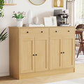 49" Oak Buffet Cabinet with Doors & Drawers, Modern Kitchen Storage Sideboard, Coffee Bar Console for Dining Room, Living Room, Entryway
