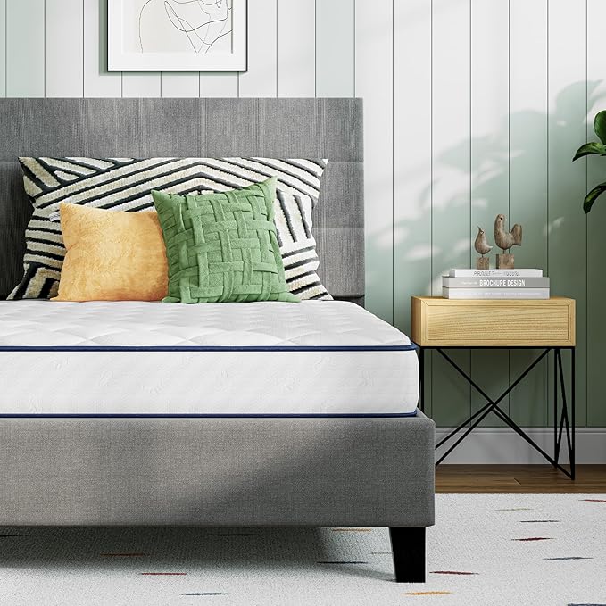 Novilla Twin XL Mattress 6 Inch, Foam and Spring Hybrid Mattress for Restful Sleep, Medium Firm, CertiPUR-US Certified Foam & Steel Coils, Durable Support, Eco-Friendly Packaging