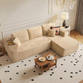 104" Cloud Sectional Couch with Chaise, Boneless L-Shaped Cloud Couch with Deep Seat, Soft Plush Modern Minimalist Sofa, Assembly Free Comfy Sofa for Office Living Room Apartment(Beige, Right Chaise)