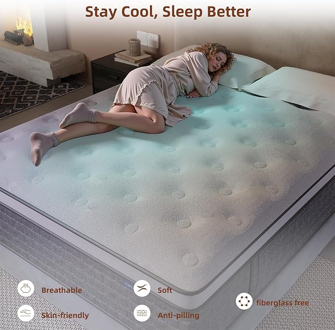 Mattress Queen Size, Medium Firm 12 Inch Mattress with Extra Lumbar & Shoulder Support, Hybrid Mattresses with Gel Memory Foam Pain Relief - Fiberglass Free - No Odor - 365 Night Trial