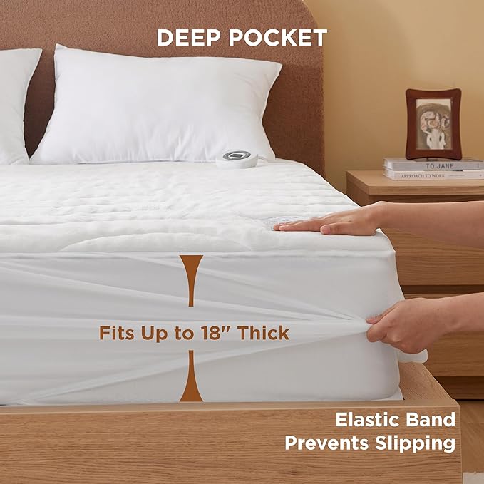 Bedsure Heated Mattress Pad Twin - Bed Warmer with Memory & Preheat Functions, 12-Hour Auto Off & 10 Heat Settings, Single Controller, Fast Heating, Coral Fleece Electric Mattress Pad Twin, 39"x75"