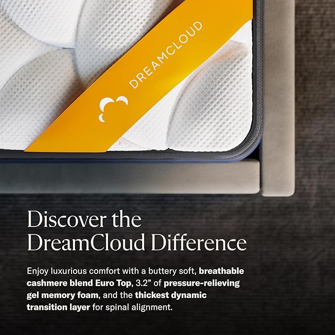 DreamCloud Premier Rest 14" Cal King Mattress - Luxury Gel Memory Foam - 365 Night Trial - Premium Pressure-Relieving Layers - Forever Warranty - CertiPUR-US® Certified