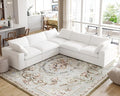 Cloud Modular Sectional Sofa for Livingroom,Large Down Filled Comfort Corner Sectional Sofa Couch Wide Deep Seat Convertible Couches for Office Apartment,V Shaped,White