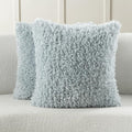FUTEI Light Blue Decorative Throw Pillow Covers 26x26 Inch Set of 2,Soft Fluffy Faux Wool Fur Boucle Textured Euro Pillow Shams,Modern Home Decor for Couch Bed Living Room Office
