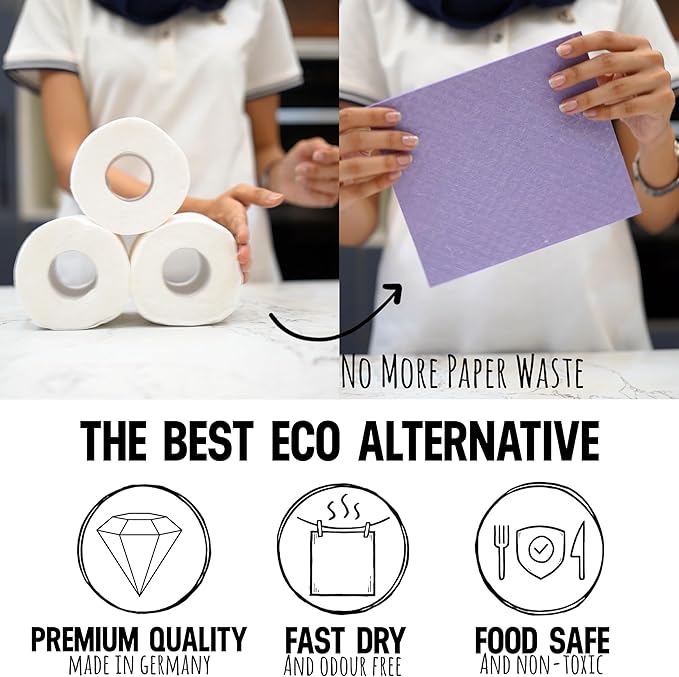 AQUASORB Swedish Dishcloths for Kitchen 10 Pack – Reusable Swedish Dish Cloths That Don't Smell, Oeko-TEX Certified Eco-Friendly Dish Cloths