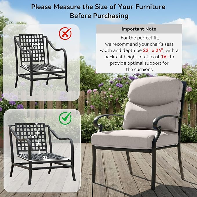 9-Piece Outdoor Patio Cushion Set - Fade & Water Resistant with Removable Olefin Cover, 22x24x4 Inch Memory Foam Cushions for Wicker Sectional Sofa – Beige/Crescent