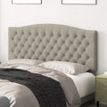 Queen Headboard Only, Upholstered Headboard for Adjustable Bed Linen Tufted Queen/Full Size Wall Mounted Head Board with Solid Wood Legs Head Board, Linen